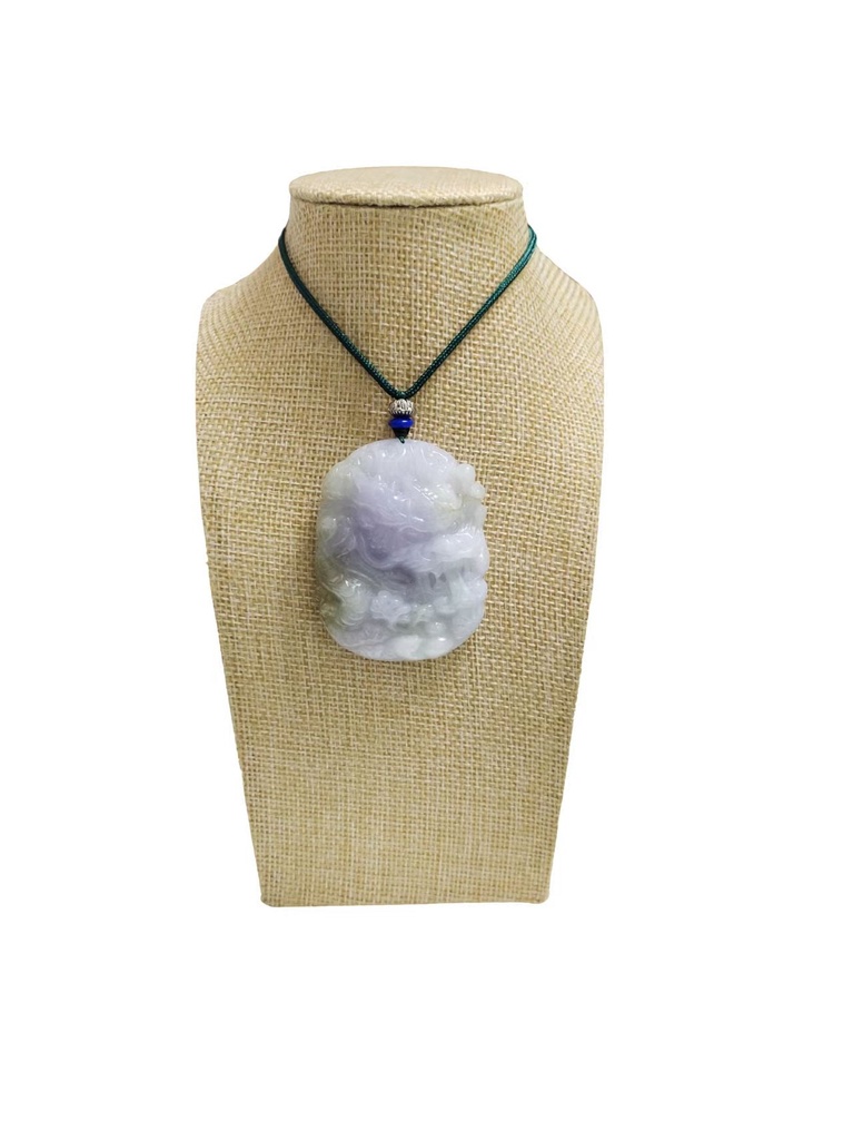 三彩福祿壽側面龍牌吊墜（送特色頸繩）#EDB400