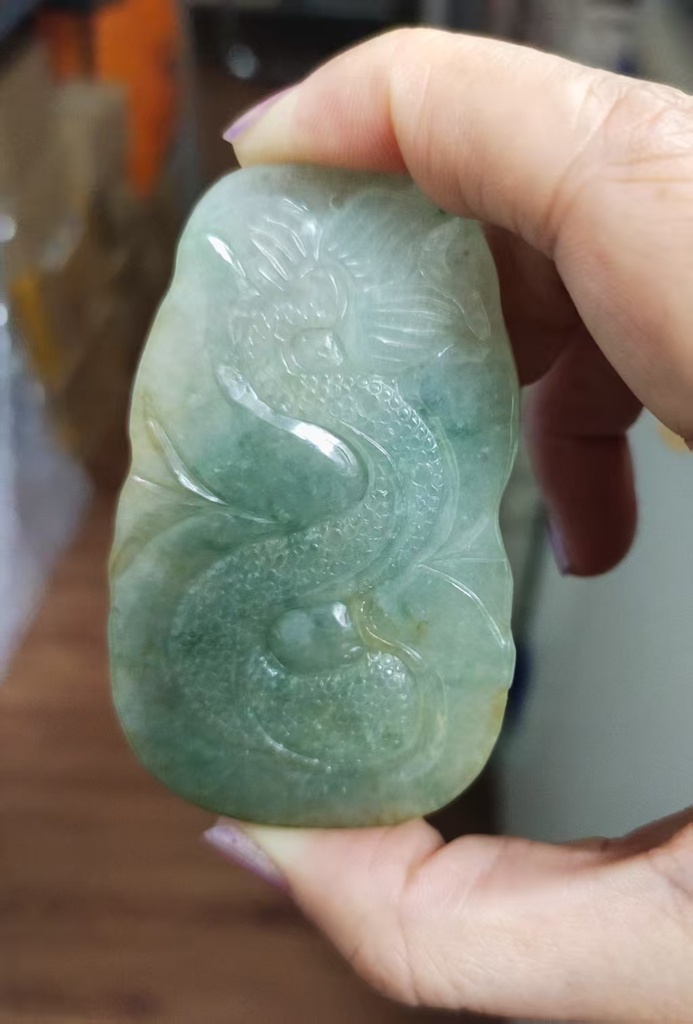 秋香色乘龍觀音吊墜（含頸繩）#EDB500