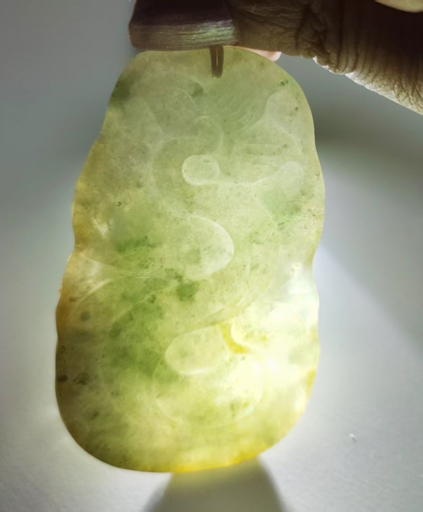 秋香色乘龍觀音吊墜（含頸繩）#EDB500