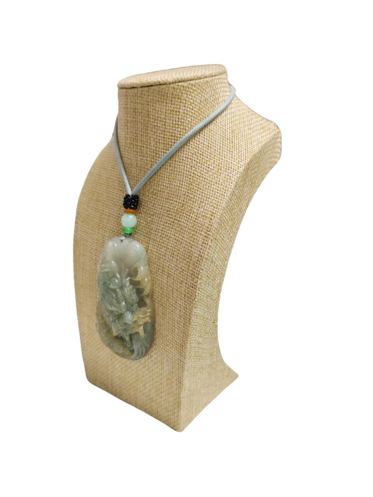 秋香色乘龍觀音吊墜（含頸繩）#EDB500