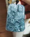 藍底降龍觀音吊墜（含頸繩）#EDB600