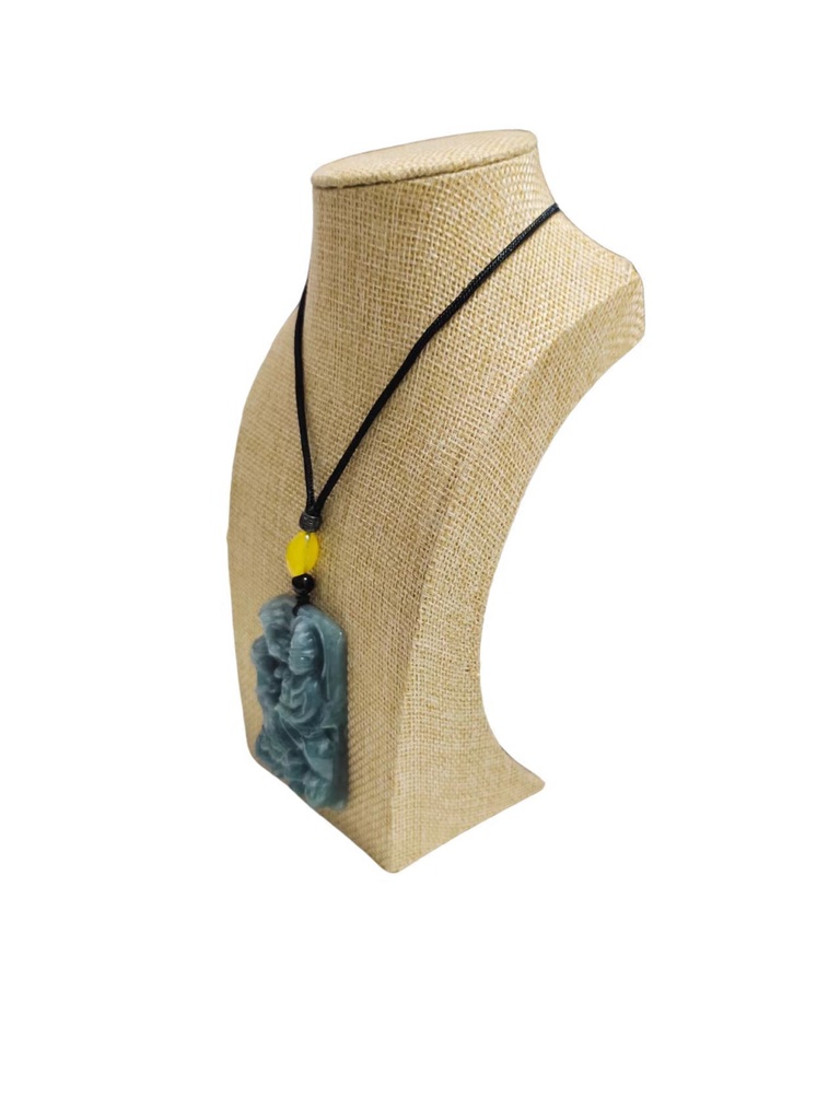 藍底降龍觀音吊墜（含頸繩）#EDB600