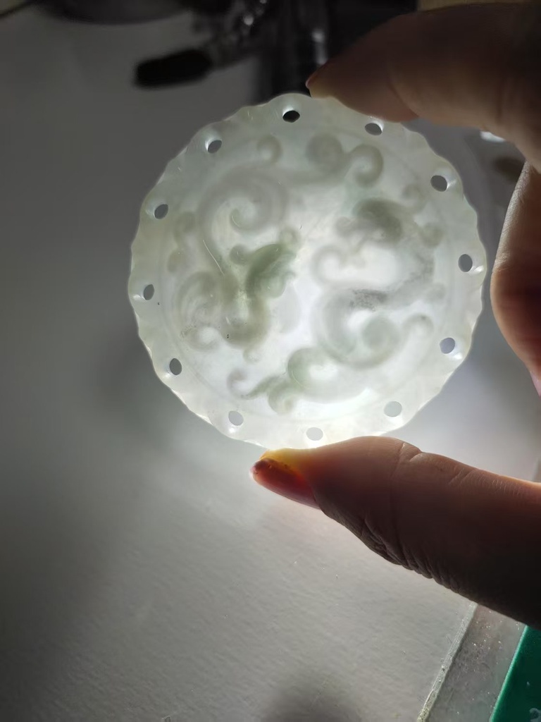 龍鳳呈祥圓牌吊墜（含頸繩）#EDB700