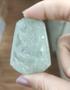 冰種翡翠龍牌吊墜（附翡翠珠頸鏈）#EDB800