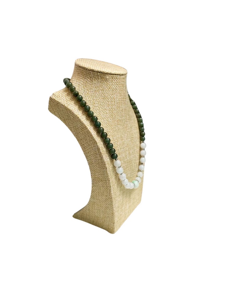 冰糯三色翡翠珠項鏈 #EDD100