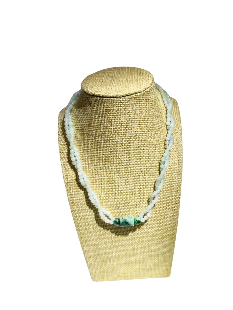 雙圈翡翠珠項鏈／手串（二合一設計）#EDD200