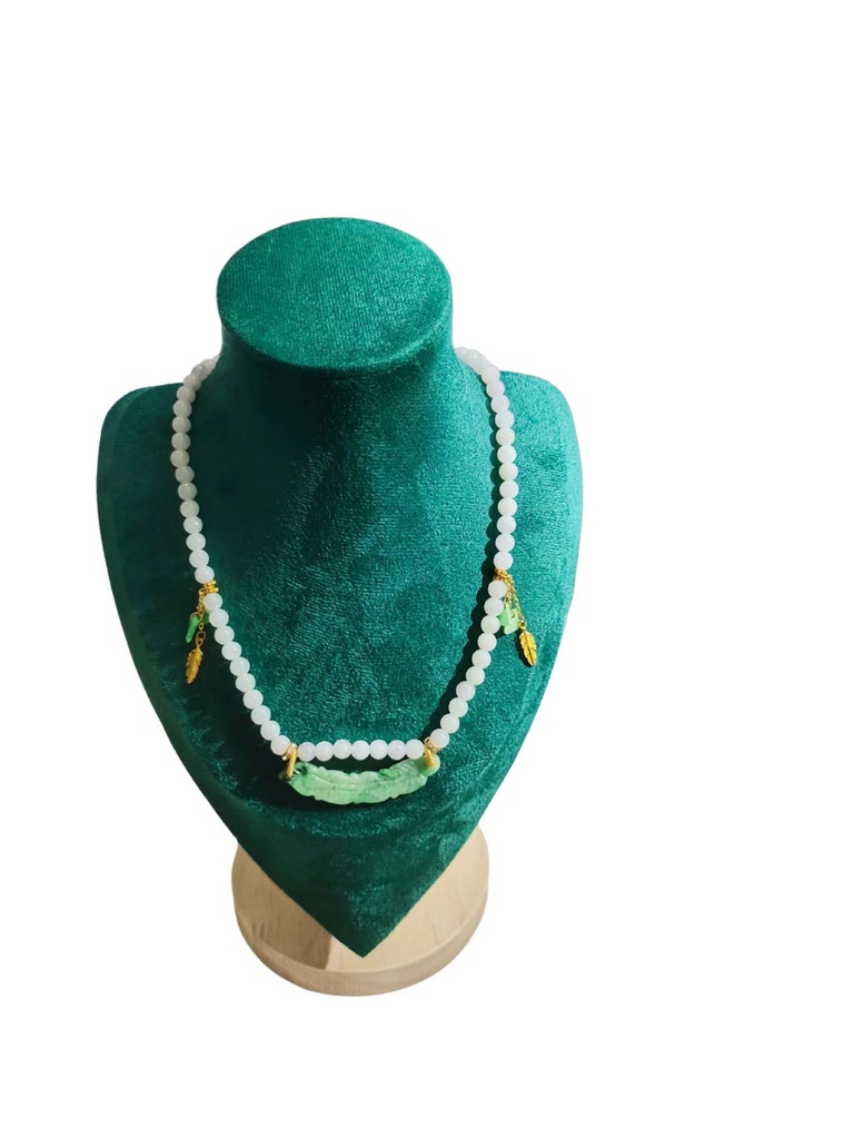 雙色「羽化登仙」翡翠珠項鏈 #EDD300