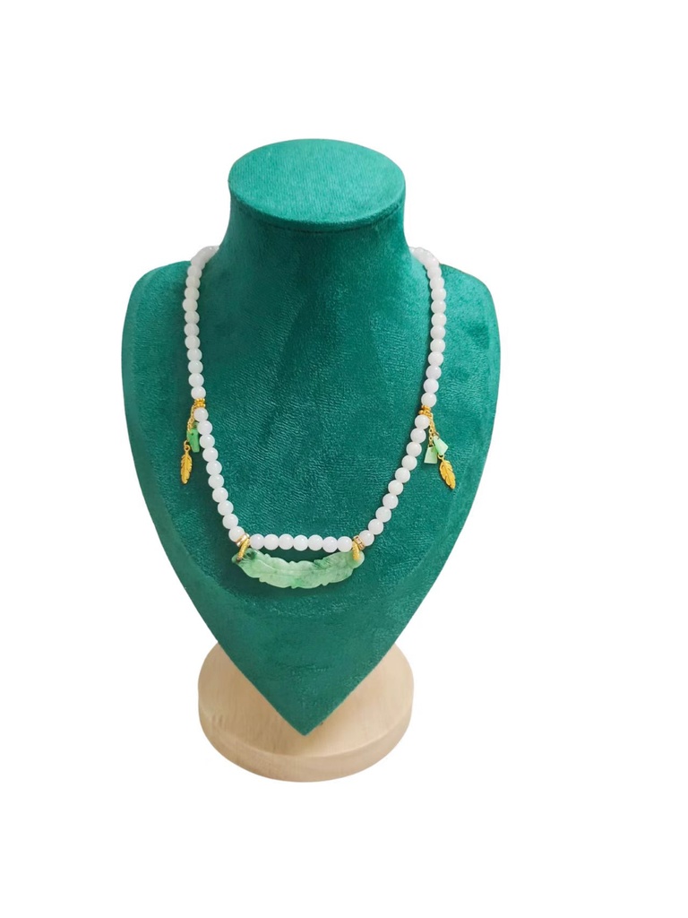 雙色「羽化登仙」翡翠珠項鏈 #EDD300