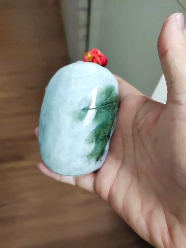 春彩濃紫帶綠祥龍如意龜小擺件/手把件 #100