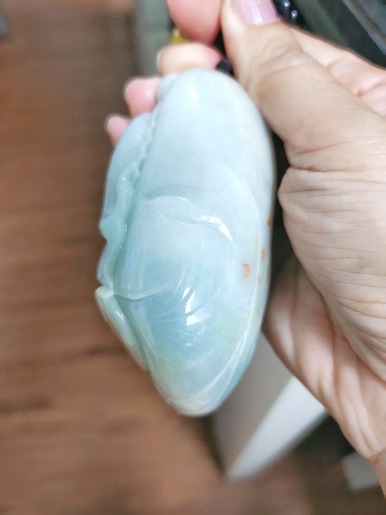 多彩特色黃加綠含灑金魚躍龍門小擺件/手把件 #200