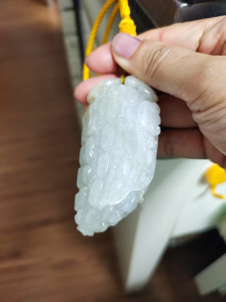 冰種黃翡苦瓜「苦盡甘來」小擺件/手把件 #400