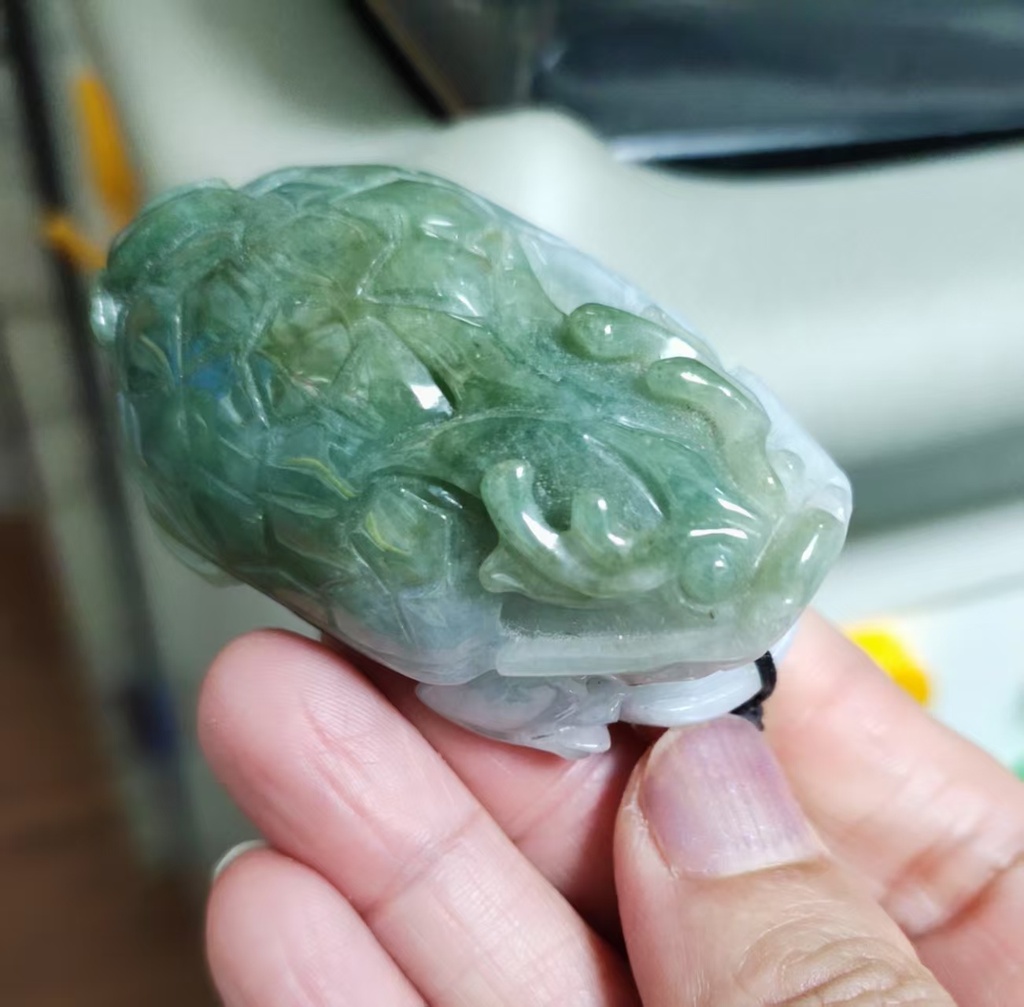 鴛鴦特色龍龜含灑金小擺件／手把件 #700