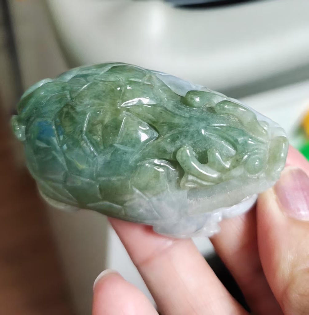 鴛鴦特色龍龜含灑金小擺件／手把件 #700