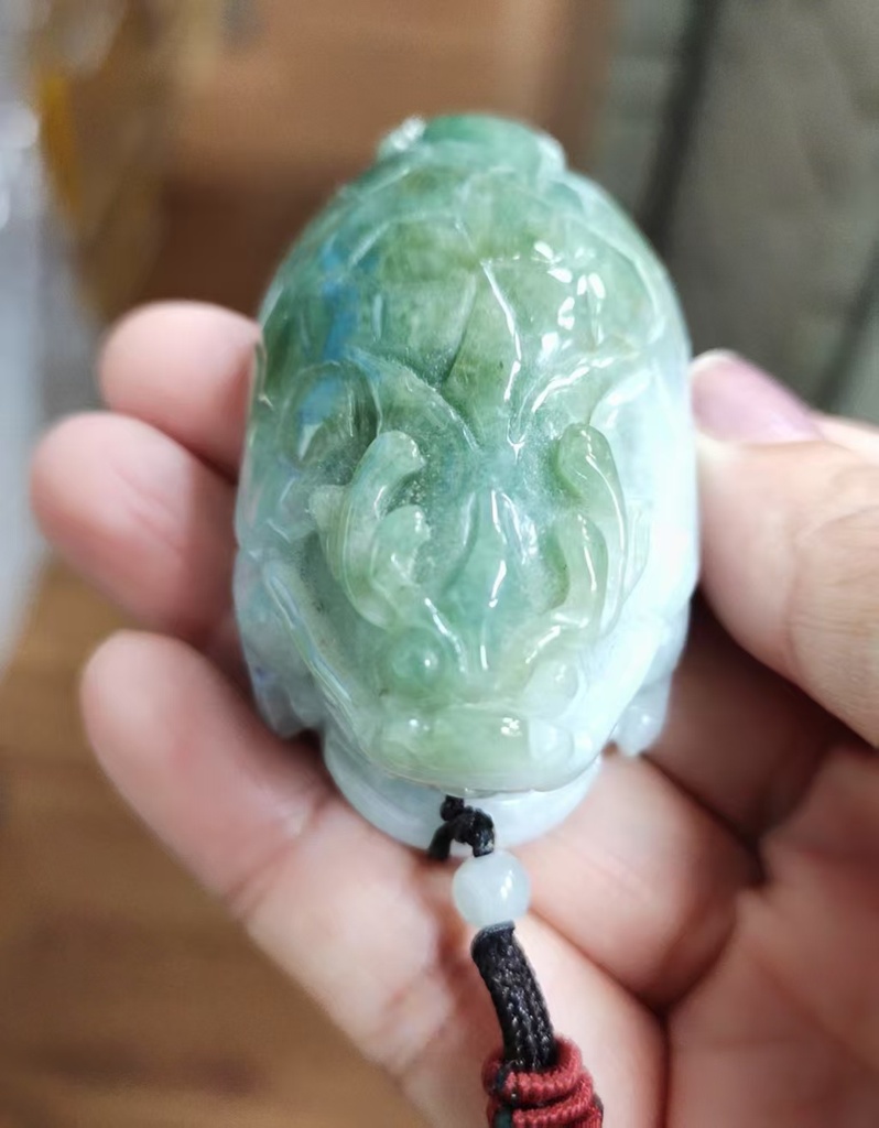 鴛鴦特色龍龜含灑金小擺件／手把件 #700