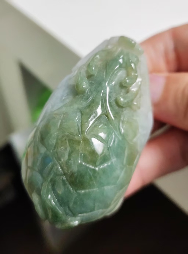 鴛鴦特色龍龜含灑金小擺件／手把件 #700