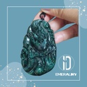 冰润深蓝水祥龙戏珠吊坠（含特色颈绳）#EDB100