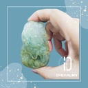 Myanmar Natural Grade-A Jadeite #EDB500 – “Guan Yin Riding Dragon” in Rare Autumn Yellow Icy Jade (with cord)