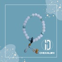 Natural Burmese Jadeite Bracelet (#EDD700), featuring icy white and soft blue jade beads—evoking mountain spring imagery.