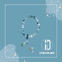 Natural Burmese Jadeite Bracelet (#EDD900) with 24 soft blue-green “floating flower” beads