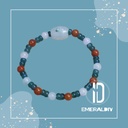 Icy Jadeite Bracelet (#EDD1000) with floating-color jade beads in a delicate tricolor combination