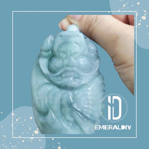 [900] Myanmar Natural Grade-A Jadeite #900 — “Zhong Kui the Demon Queller” Sculpture Ward Off Evil, Protect the Home