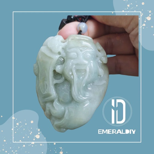 [1000] Myanmar Natural Grade-A Jadeite #1000 — “Ruyi Wealth God” Autumn Yellow Sculpture Smooth Sailing and Expanding Wealth